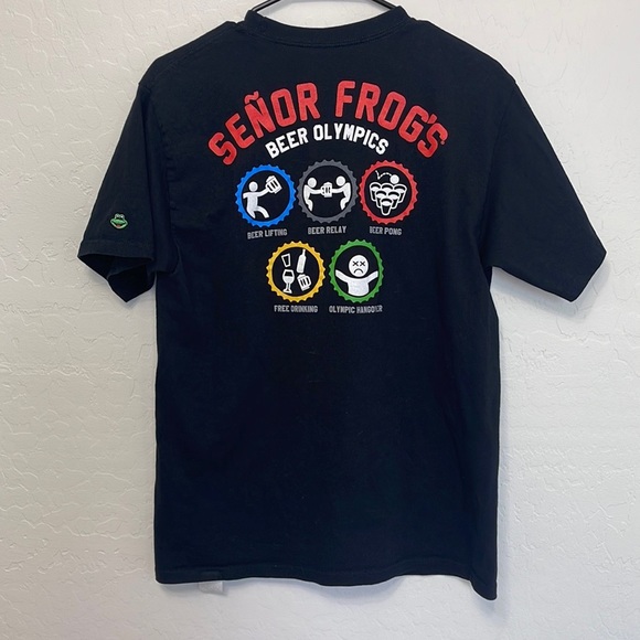 Senor Frogs Men’s Medium Black Beer Olympics Tee Shirt - Puerto Rico - Picture 5 of 6